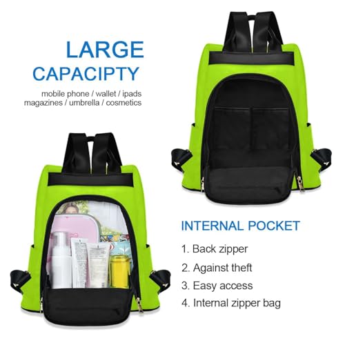 Sac à dos vert citron en polyester sergé durable de haute qualité - 3