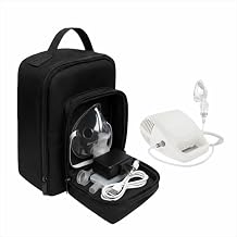 Portable Device Carrying Case Travel Organizer, Multi-Purpose Storage Bag with Adjustable Divider, Water-Resistant 600D Fabric, Compatible with Nebulizer Accessories, 7" x 4" x 12"