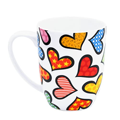 Britto Romero Bone China Taza de Café 16.8 oz Corazones miniatura 2