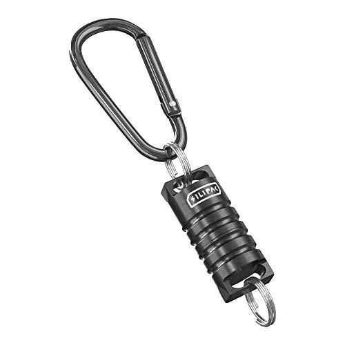 Keychain Magnetic Connector Titanium Stainless Steel Brass Edc Mag Beads Secure Key Quick Release Carabiner Detachable Keys Easy Access (Titanium, Black Brushed) #TOP5