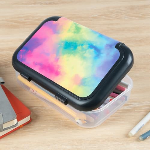 Image of ZIPIT: Recycled Plastic Pencil Box - Rainbow - Large Capacity Case, Colorful Stationery Organizer, School Supplies-Toys Holder, Snap Close, Kids
