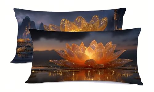 Oreiller rectangulaire taie 50x80 housse coussin lin fleurs décoration