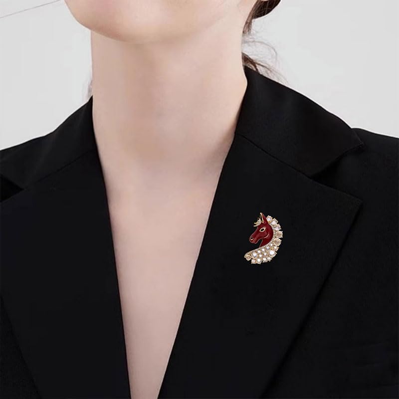 1 broche feminino de cabeça de pônei, 2,5 x 3,6 cm, broche de cavalo esmaltado, moderno, para mochilas, jaquetas, chapéu, decoração