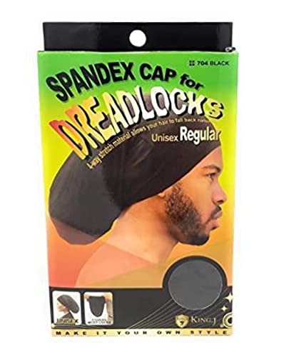 Casquette pour dreadlocks extensible King.J noir en spandex pour un maintien sans pression