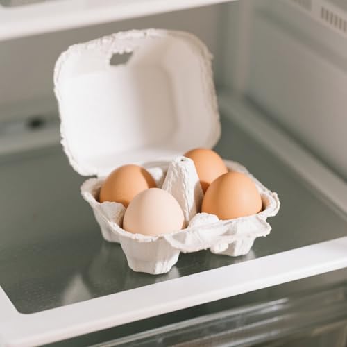 SENJEOK 50PCS 4 Count Cardboard Egg Cartons, 10 x 10 x 7cm White Paper Pulp Egg Boxes for Kitchen, Farm, Market - Image 5