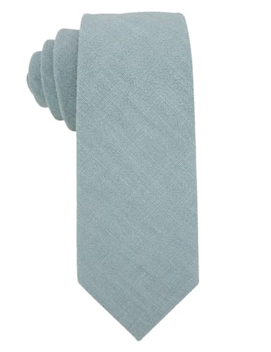 Image of Kebocis Mens Solid Color Cotton Necktie for Men
