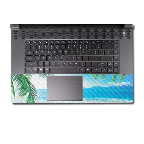 Image of MightySkins Carbon Fiber Skin Compatible With Alienware M17 R5 (2022) Full Wrap Kit - Pristine Beach | Protective Durable Textured Carbon Fiber Finish | Easy To Apply & Change Styles | Made in the USA