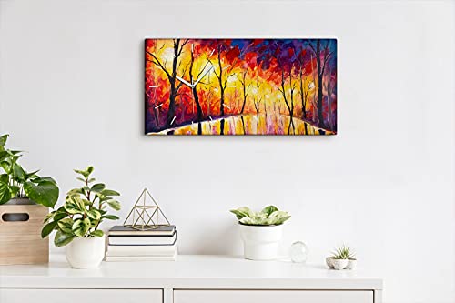 Horloge sur Toile Horloge Murale Moderne Silencieuse Salon 60x30cm - 4