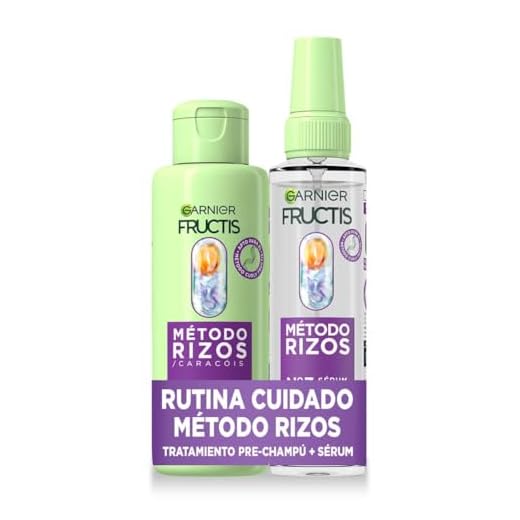 Garnier Fructis Método Rizos con Tratamiento Pre Champú y Sérum Spray para cabello rizado, Rizos y ondas definidas, Ácido hialurónico y Karité, Fórmula vegana, 200ml+150 ml