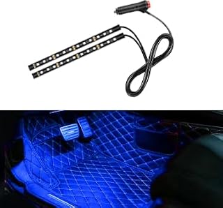 Car LED Strip Light, 48 LED 12V USB Port, Blue | RGB Neon Auto Interior Atmosphere Lights, Under Dash Ambient Night Light, Universal Decorative Lamp Accessory for Car Truck