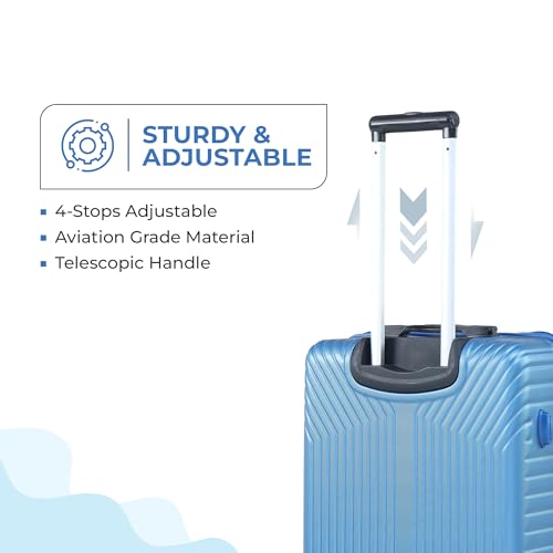 Image of ACEPACK GLX Family Set of 3 (Small Cabin + Medium Check-in + Large Check-in) Combo Navy Blue Hard Sided Luggage Trolley Bag for Travel Suitcase with 8 Spinner Wheels