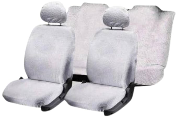 Image of Cotton Car Seat Cover for Maruti Omni (5 Seater) (White)