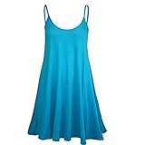 Forever Womens Plain Sleeveless Strappy Swing Dress (M/L = 10-12, Turquoise)