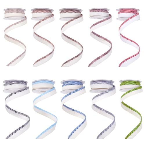 INFUNLY 20 Yards Book Binding Endbands 10pcs Colorful Cotton Bookbinding Headbands 1/2