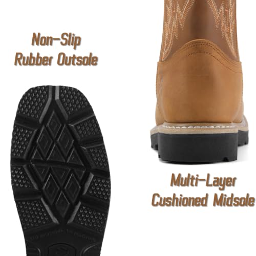 Image of SUREWAY Men's Waterproof Western Cowboy Boots-Soft /Steel Toe