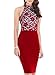 WOOSEA Women's Elegant Floral Lace Sleeveless Retro Bridesmaid Prom Dress (Medium, Red)