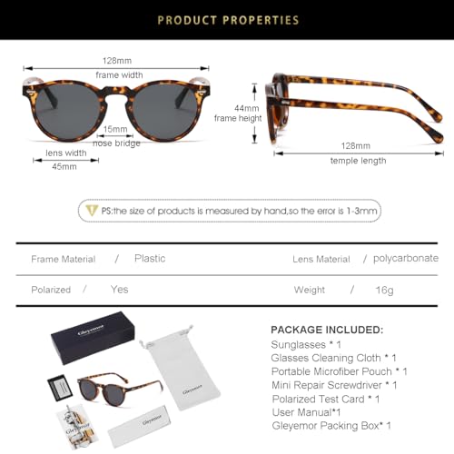 Image of Gleyemor Kids Polarized Cute Round Sunglasses for Kids Girls Boys Age 3-8