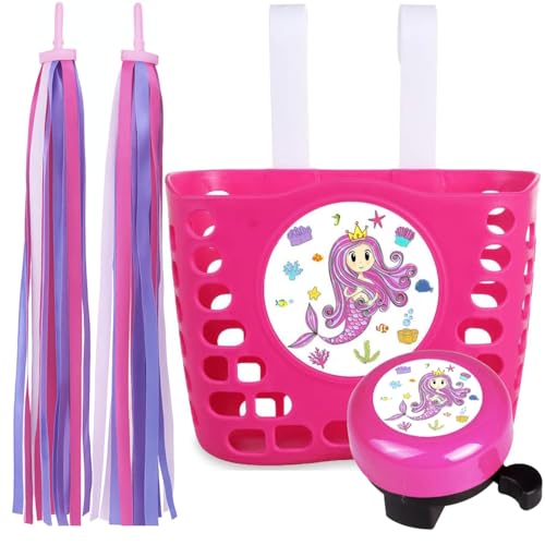 Cesta para bicicleta infantil rosa MINI-FACTORY estilo princesa