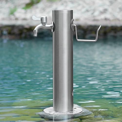 Stainless Steel Hose Stand with Faucet - Outdoor Water Column for Antifreeze Dispensing, Garden Irrigation, Durable and Rust-Resistant, Ideal for Home and Garden Use
