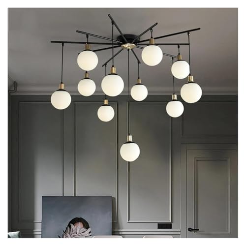 Plafond en Verre d'exception style nordique postmoderne 7 têtes - 5