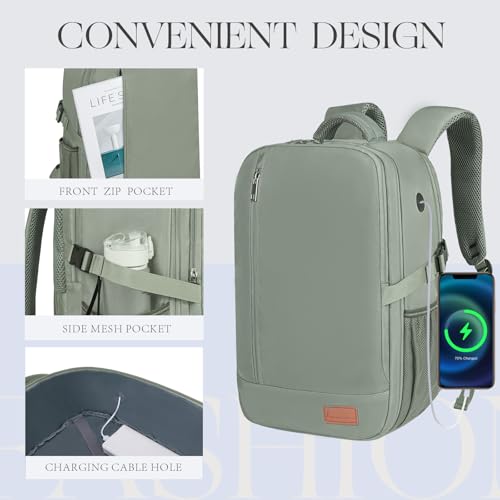 Image of Lossga Travel Backpack, Personal Item Bag 18x14x8 Inches, Frontier Airlines Travel Bag, Weekender Bags for Women and Men, Water Resistant Lightweight Carry on Flight Approved for Traveling Business