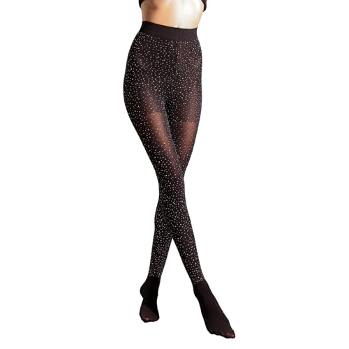 Women's Sparkle Rhinestones Tights, Footed Solid Color 80D Pantyhose with 10+ Colors3
