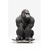 kare design figura decorativa monkey gorilla front xxl , nero, 73x90x107 cm