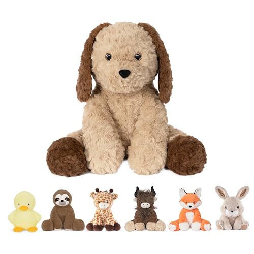 Image of Niuniu Daddy Weighted Stuffed Animals, 14 in 3.5 lbs, Puppy Huggable Plush | Heavy sensory lap pad, lying body pillow for sleeping, machine wash, huggable plushies, soothing gift for kids and adults