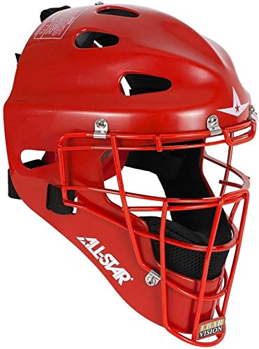 All-Star Player Series Adult Baseball Softball Catching Helmet, Scarlet #TOP17
