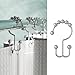 MAYTEX Double Roller Glide Hooks, Set of 12 Shower Curtain Rings, Metal Chrome