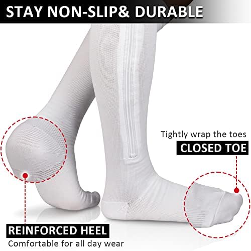 Image of Ailaka Medical 15-20 mmHg Zipper Compression Socks Women Men