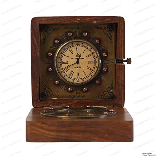 Us Handicrafts Handmade Authentic Clock Compass In Rose Wood Box, Vintage Gift… #TOP2