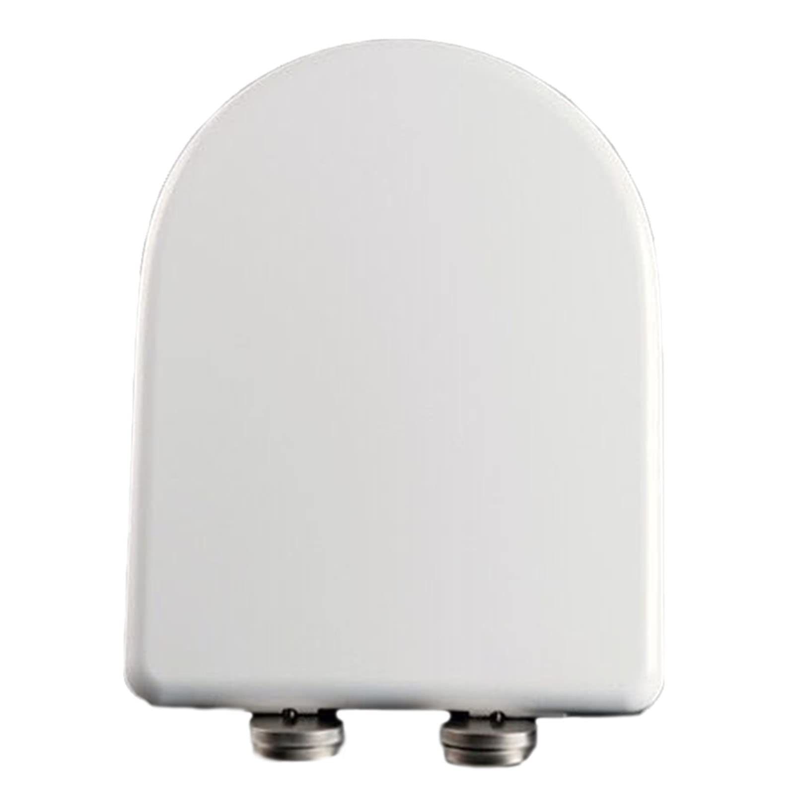 Elongated Slow Close Toilet seat, Sturdy Plastic, Adjustable, Lightweight, Portable, User-Friendly, Compact, White, Durable