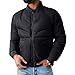 Mens Jackets Fashion, Men’S Puffer Zipper Coat With Pockets Retro Bubble Bomber Outwear For Winter Fur Coat Rain Jacket Men Waterproof Hooded Security Guard Dress (XXL, Black)