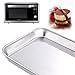 Baking Sheet Cookie Sheets,Pure Stainless Steel Commercial Baking Sheets,Baking Pan Tray Toaster Oven Sheets,Non Toxic Healthy Dishwasher Safe