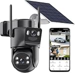 Dual Lens Security Cameras Outdoor, Solar Camera Surveillance Exterieur | 6MP Color Night Vision, 2-Way Audio, Motion Detection, Spotlight Siren, Waterproof, 2.4GHz WiFi, 360° View, Easy to Install