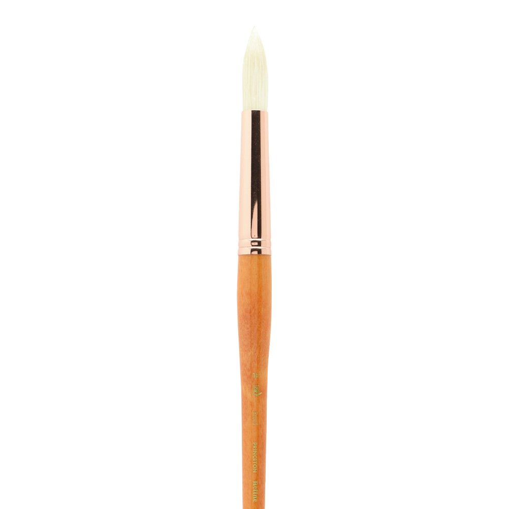 Princeton Refine Artist Brush, Brushes for Oil and Acrylic Paint, Series 5400 Natural Chunking Bristle, Round, Size 16