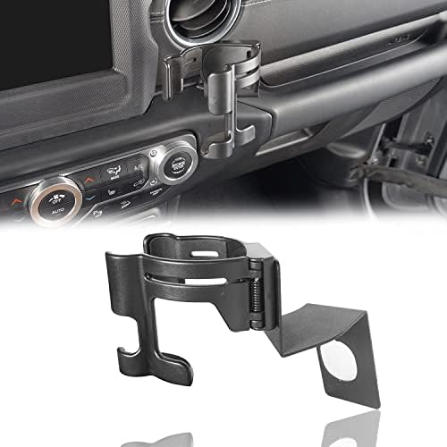 Hooke Road Phone Dash Mount Drink Cup Holder Bracket, Bolt-on Stand Support Organizer Compatible with 2018-2025 Jeep JL Wrangler/Gladiator JT