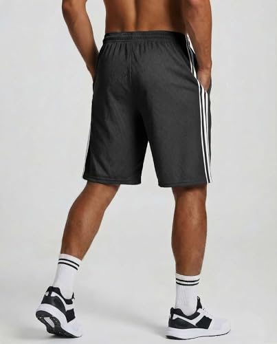 Image of Real Essentials 5 Pack: Men's 9 inch Mesh Shorts - Athletic Gym, Workout, Basketball, Running, Casual Lounge Activewear Pockets