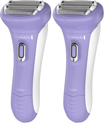 Image of Remington Smooth & Silky Electric Shaver for Women, 4-Blade Smooth Glide Foil Shaver and Bikini Trimmer with Almond Oil Strip, Shave Wet or Dry (Pack of 2)