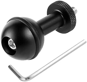 1" Ball Head Adapter, 1" Ball Mount Head Base Adapter Connector, 1/4" M5 Adjustable Screw Fix Mount for Camera Cage Accessory Black 1/4