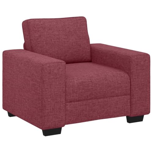 Qnhdfrt 3er Sofa Set Weinrot mit 2-Sitzer 3-Sitzer und Sessel in Samtoptik Polyestergewebe Metall Holzrahmen Bequeme Lounge Möbel für Wohnzimmer Jugendzimmer Büro Balkon – Bild 5