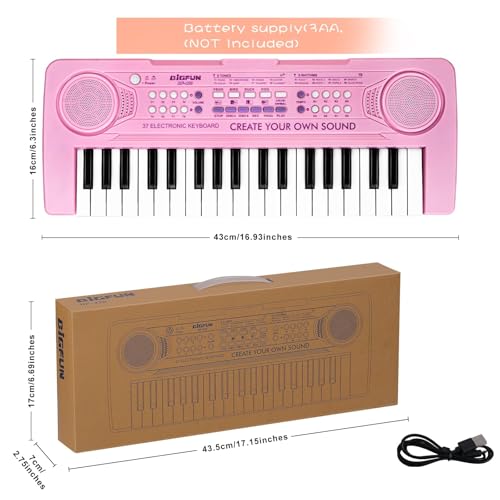 image for Raimy 37 Keys Keyboard Piano for Kids, Portable Keyboard Piano Early L