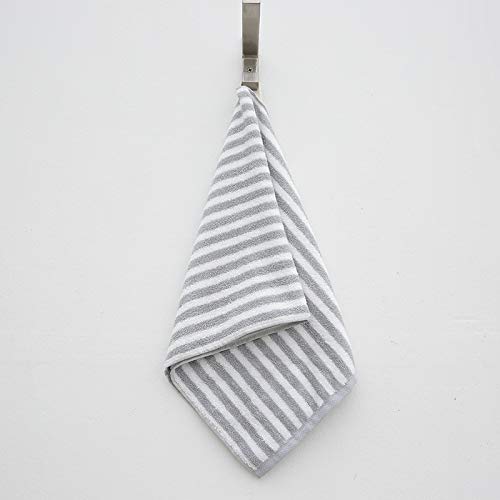 Sense Gnosis Grey Hand Towel Set Of 3 Striped Pattern 100% Cotton Super Soft Highly Absorbent Decorative Hand Towel For Bathroom Hotel Spa Quality 13 X 33 Inch #TOP3