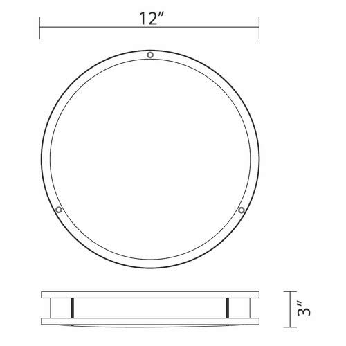 LED Kitchen Ceiling Lights Fixture, Flush Mount, 2 Band, Satin Nickel, 12" Size, 12W Wattage, 4000K Color Tempurature