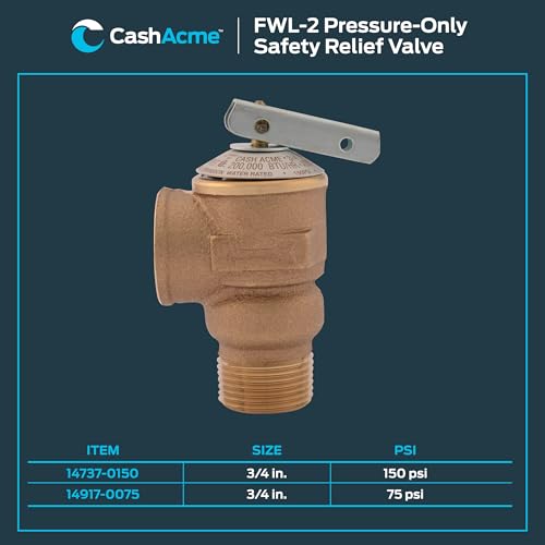 Cash Acme 14737-0150 Nclx-8 Residential Pressure-Only Relief 3/4-Inch Valve