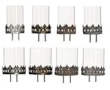 netproshop Kerzen- und Teelichthalter für Kränze mit Glasaufsatz zum Stecken Auswahl, Farbe:Gold, Auswahl:7 cm