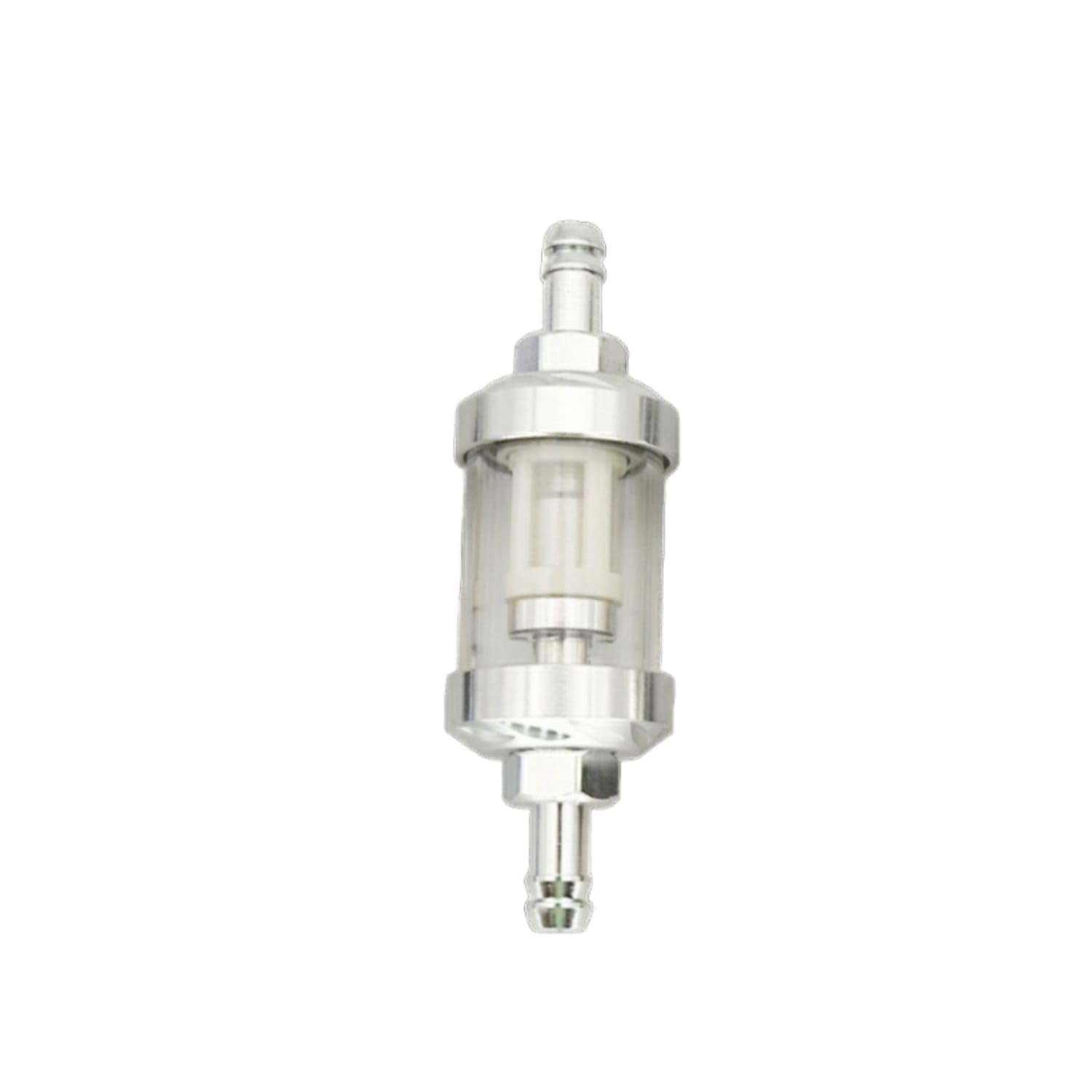 Metal End Caps Motorcycle Fuel Filter Silver Compact | Construction Visibility Installation Metal Compact Silver-image-8