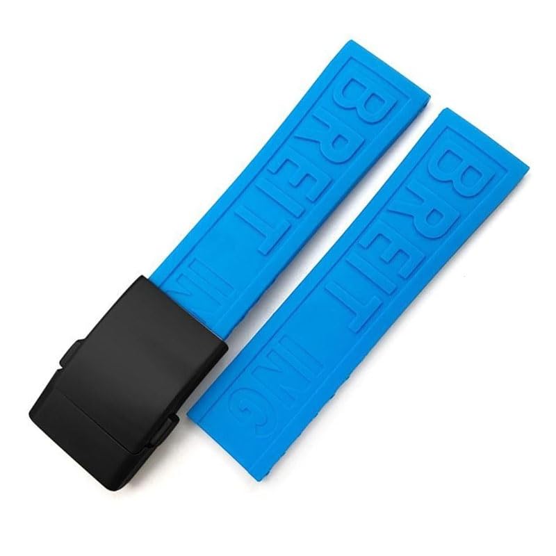 Bracelet montre silicone tressé bleu noir pour Breitling en vacances
