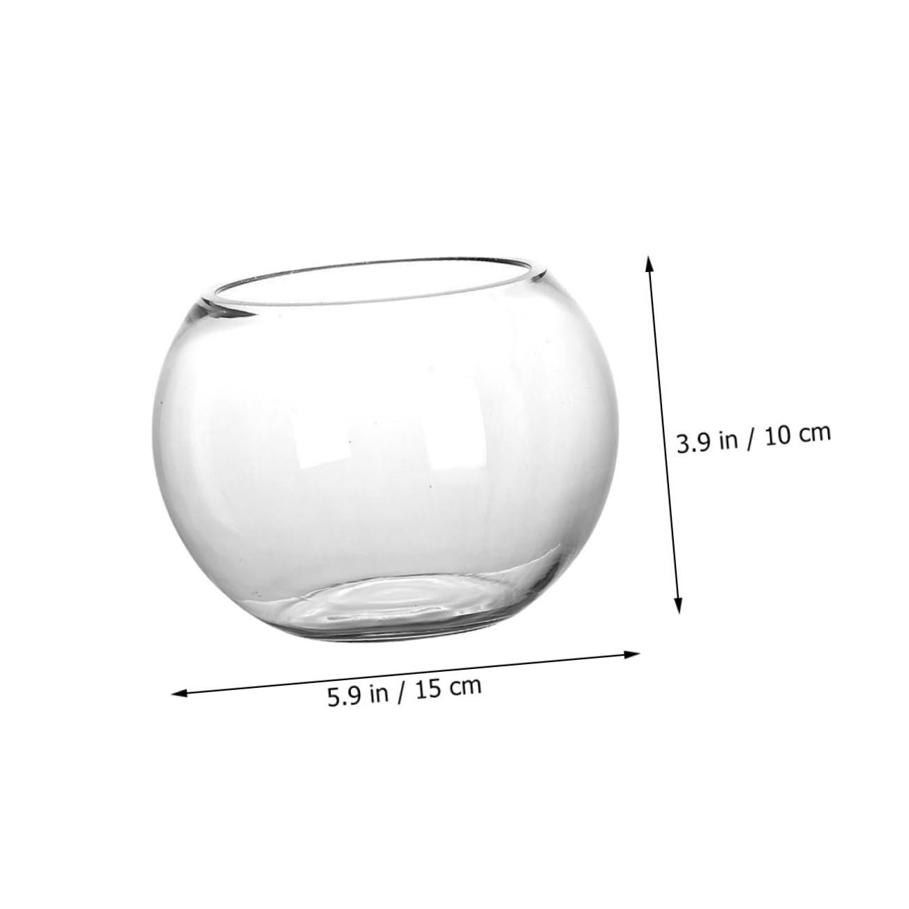 2pièces Vase Verre Transparent Rond pour Aquarium Terrarium Et Plantes Bocal Décoratif à Bulles pour Poissons Et Écosystème Intérieur